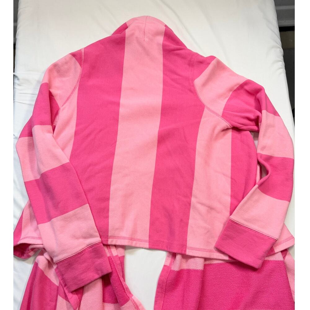 Lilly Pulitzer Norma Fleece Wrap Stripe Cardigan Pink NWT Medium Preppy Cozy - Picture 12 of 13